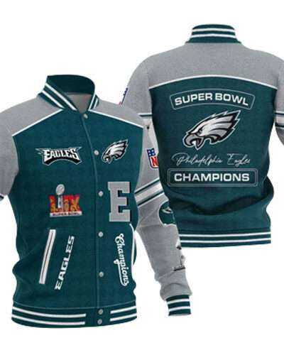 Philadelphia Eagles 2025 Super Bowl LIX Baseball Jacket