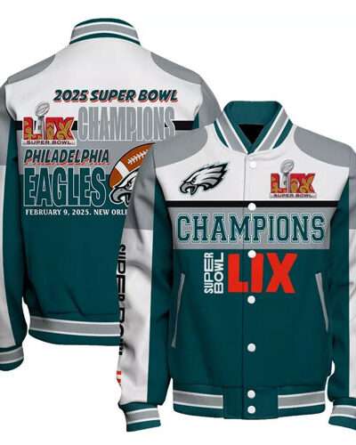 Philadelphia Eagles Super Bowl LIX 2025 Winning Spirit Baseball Jacket