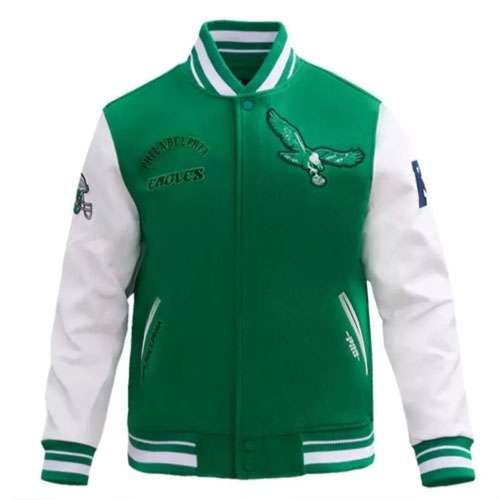 Philadelphia Eagles Varsity Leather Sleeves Jacket