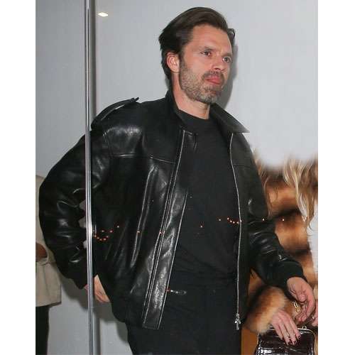 Cafe Racer Sebastian Stan Men'sLeather Jacket