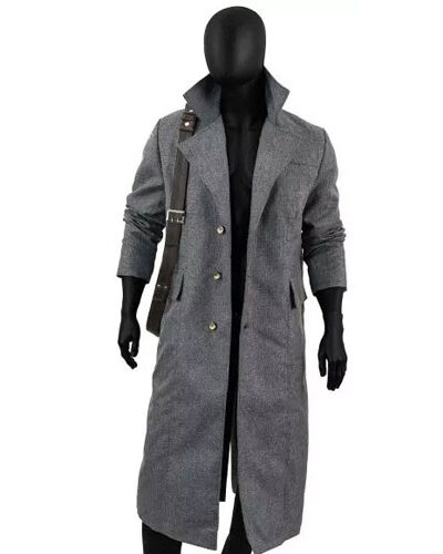 Bloodborne Game Hunter Men's Grey Trench Coat