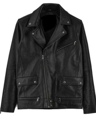 Eddie Redmayne Black Leather Jacket