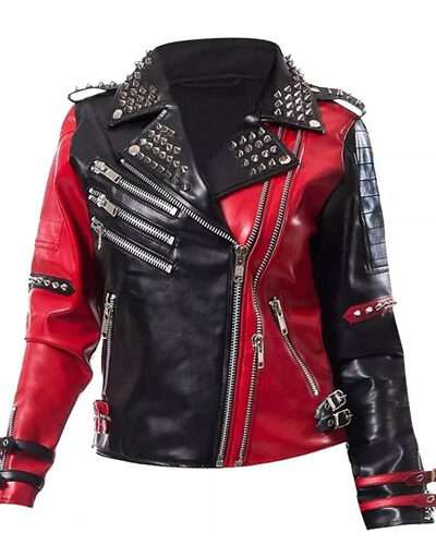 Harley Quinn Heartless Asylum Studded Leather Jacket