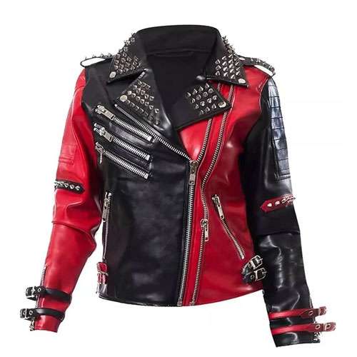 Harley Quinn Heartless Asylum Studded Leather Jacket