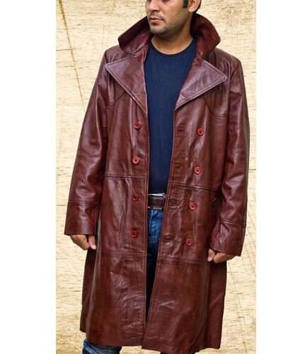 Will Smith Suicide Squad Long Maroon Leather Coat
