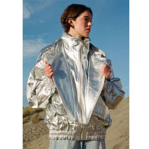 Women's Silver Galaxy Bomber Jacket